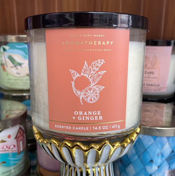 Bath & Body Works Aromatherapy ORANGE GINGER 3-wick Candle 14.5 oz / 411 g