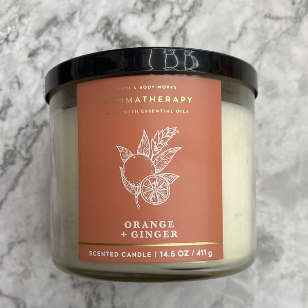 Bath & Body Works Aromatherapy ORANGE GINGER 3-wick Candle 14.5 oz / 411 g