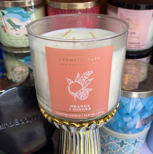 Bath & Body Works Aromatherapy ORANGE GINGER 3-wick Candle 14.5 oz / 411 g