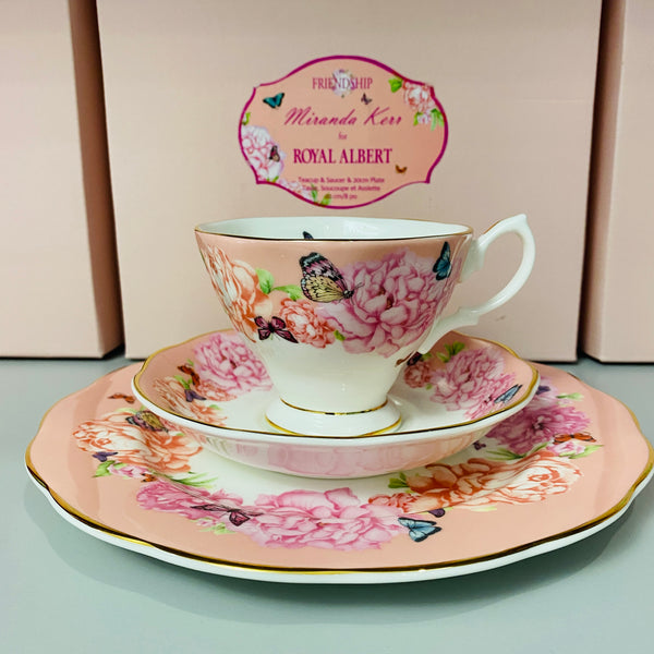 Royal Albert Miranda Kerr for Friendship 3pc Set Teacup, Saucer & Plate 8" Hope, Coral