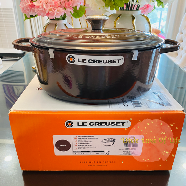 Le Creuset Signature Enameled Cast Iron Oval Dutch Oven, 6 3/4-Qt.- GANACHE