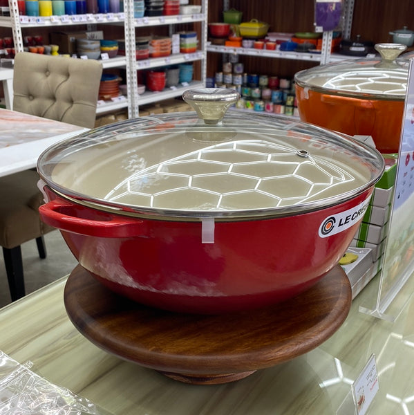 Le Creuset Cast Iron Classic Soup Pot with Glass Lid 7.5qt 32cm - CERISE