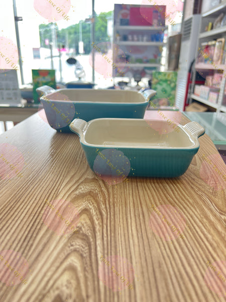 Le Creuset Heritage 2-Piece Square Baking Dish Set - 5" dish (18 oz.) & 8" dish (2 qt.) - CARIBBEAN