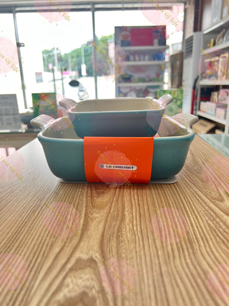 Le Creuset Heritage 2-Piece Square Baking Dish Set - 5" dish (18 oz.) & 8" dish (2 qt.) - CARIBBEAN
