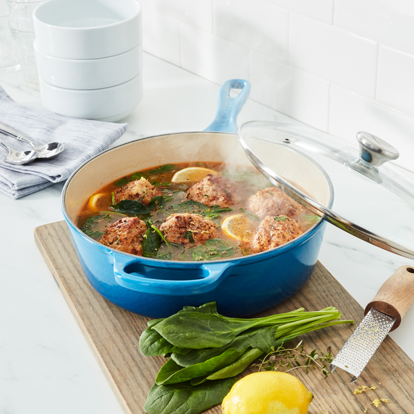 Le Creuset Signature Deep Braiser With Glass Lid, 3.75 Qt. - MARSEILLE
