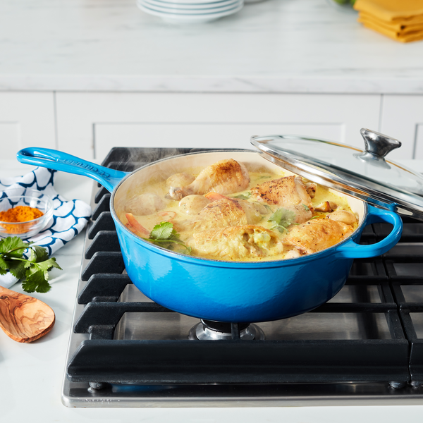Le Creuset Signature Deep Braiser With Glass Lid, 3.75 Qt. - MARSEILLE
