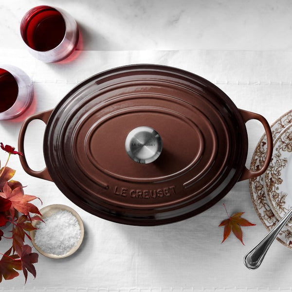 Le Creuset Signature Enameled Cast Iron Oval Dutch Oven, 6 3/4-Qt.- GANACHE