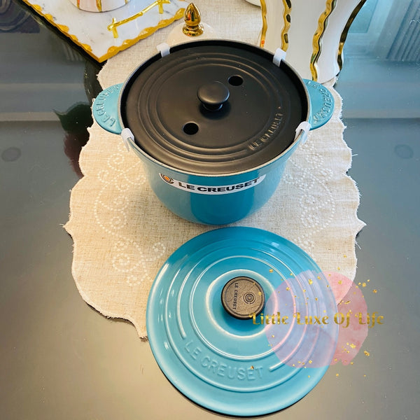 Le Creuset Cast Iron Rice Pot 3qt 20cm - TURQUOISE