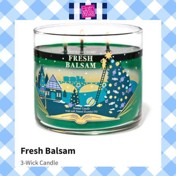 Bath & Body Works FRESH BALSAM 3-wick Candle 14.5 oz / 411 g