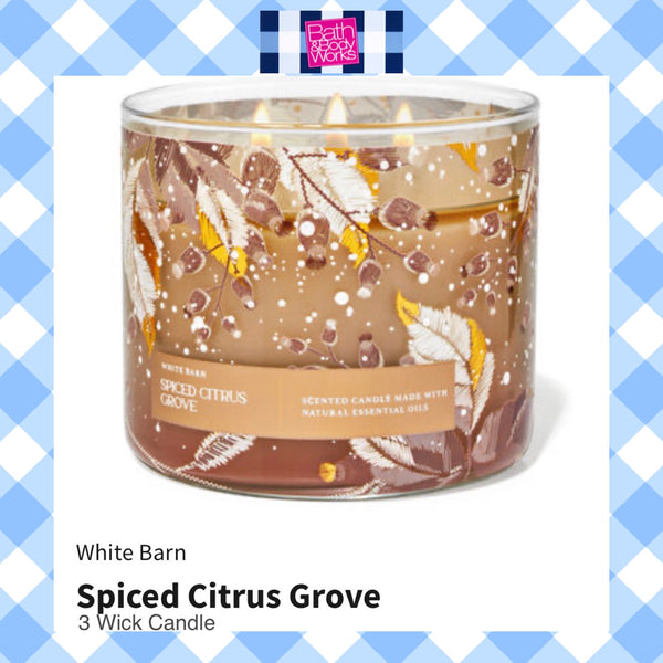 Bath & Body Works SPICED CITRUS GROVE 3-wick Candle 14.5 oz / 411 g