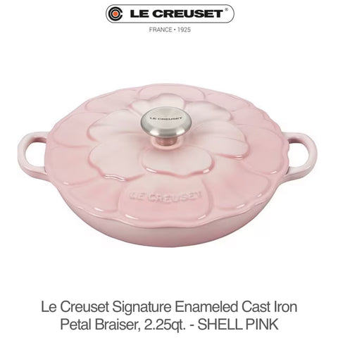 Le Creuset Signature Enameled Cast Iron Petal Braiser, 2.25qt. - SHELL PINK