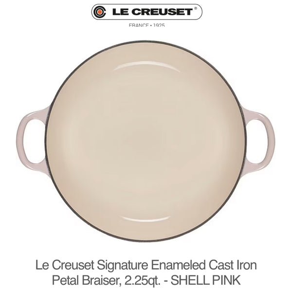Le Creuset Signature Enameled Cast Iron Petal Braiser, 2.25qt. - SHELL PINK