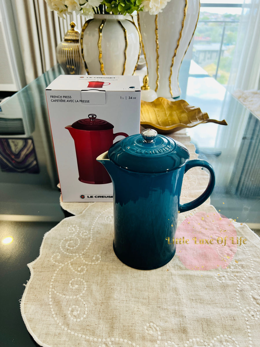 Le Creuset 34-Oz. French Press - DEEP TEAL – LittleLuxeOfLife