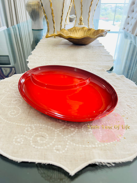 Le Creuset Coupe Oval Platter 28cm ( SECOND CHOIX-per piece) - CERISE