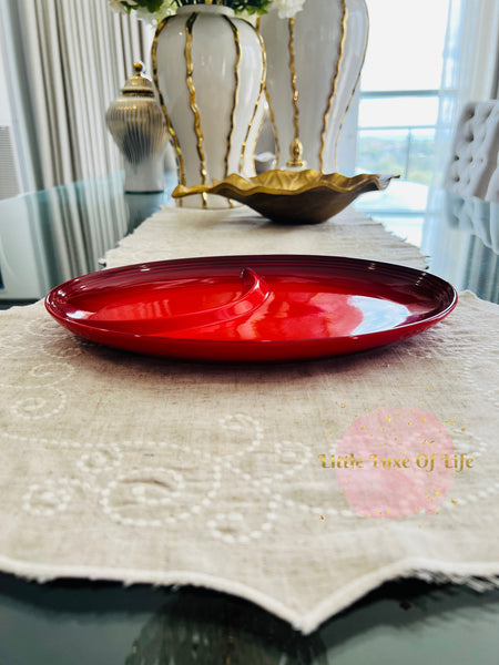 Le Creuset Coupe Oval Platter 28cm ( SECOND CHOIX-per piece) - CERISE