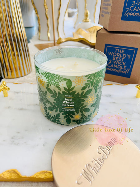 Bath & Body Works ICED WINTER BALSAM 3-wick Candle 14.5 oz / 411 g