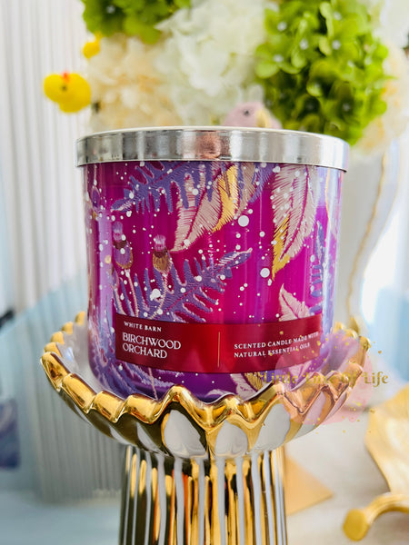 Bath & Body Works BIRCHWOOD ORCHARD 3-wick Candle 14.5 oz / 411 g