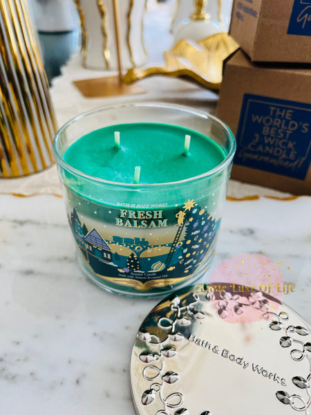 Bath & Body Works FRESH BALSAM 3-wick Candle 14.5 oz / 411 g