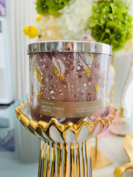 Bath & Body Works SPICED CITRUS GROVE 3-wick Candle 14.5 oz / 411 g