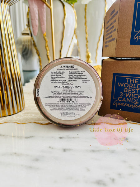 Bath & Body Works SPICED CITRUS GROVE 3-wick Candle 14.5 oz / 411 g