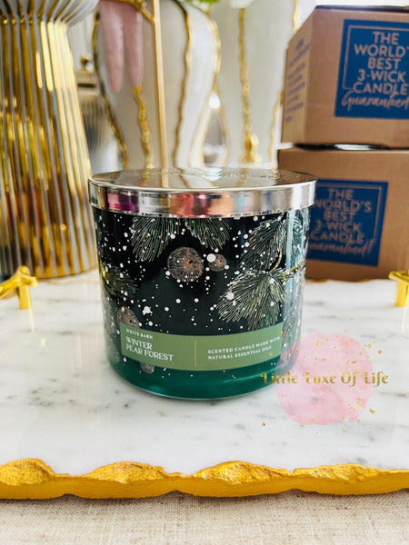 Bath & Body Works WINTER PEAR FOREST 3-wick Candle 14.5 oz / 411 g