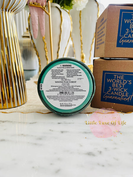 Bath & Body Works WINTER PEAR FOREST 3-wick Candle 14.5 oz / 411 g