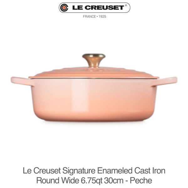 Le Creuset Signature Round Wide Oven 6.75qt 30cm - PECHE