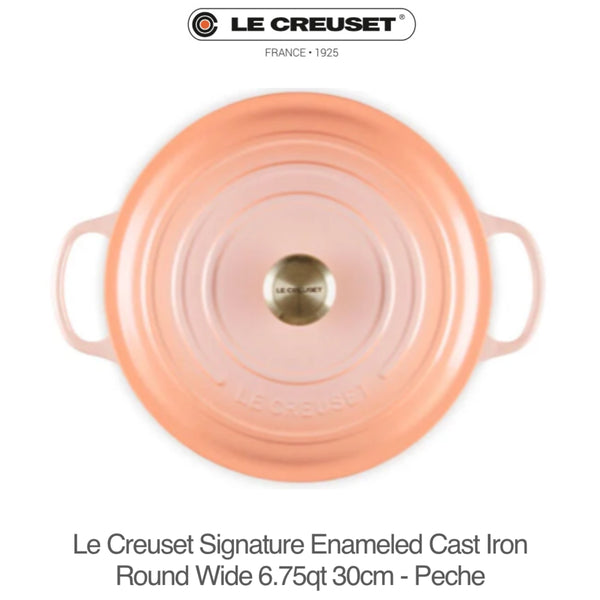 Le Creuset Signature Round Wide Oven 6.75qt 30cm - PECHE