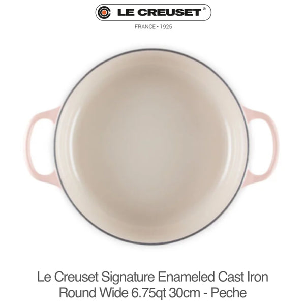Le Creuset Signature Round Wide Oven 6.75qt 30cm - PECHE