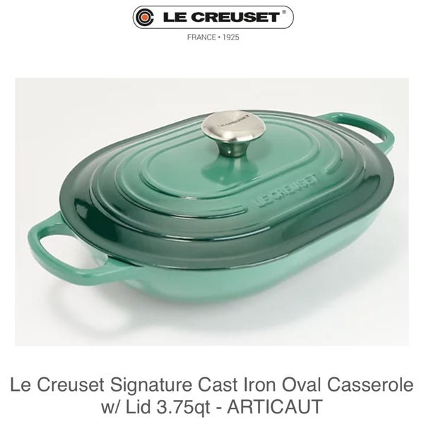 Le Creuset Signature Cast Iron Oval Casserole w/ Lid 3.75qt - ARTICAUT