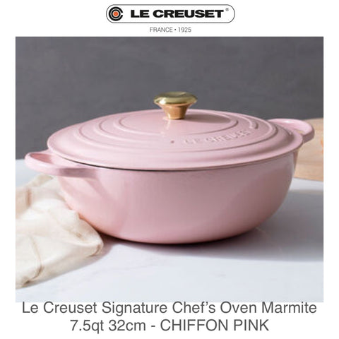 Le Creuset Chef's Oven Marmite 7.5qt 32cm - CHIFFON PINK