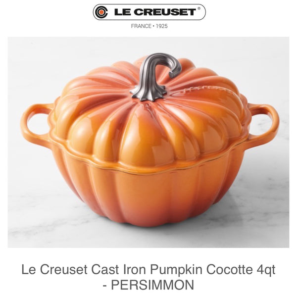 Le Creuset Cast Iron Pumpkin Cocotte 4qt - PERSIMMON