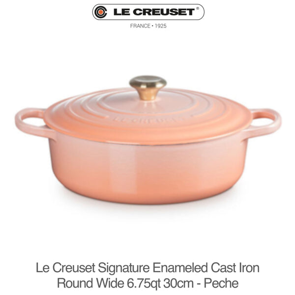 Le Creuset Signature Round Wide Oven 6.75qt 30cm - PECHE