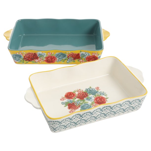 The Pioneer Woman Rectangular Ceramic Bakeware Set, Multiple