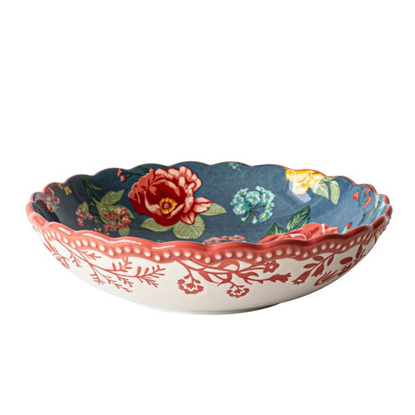 The Pioneer Woman Fancy Flourish Stoneware Pasta Bowl, BLUE