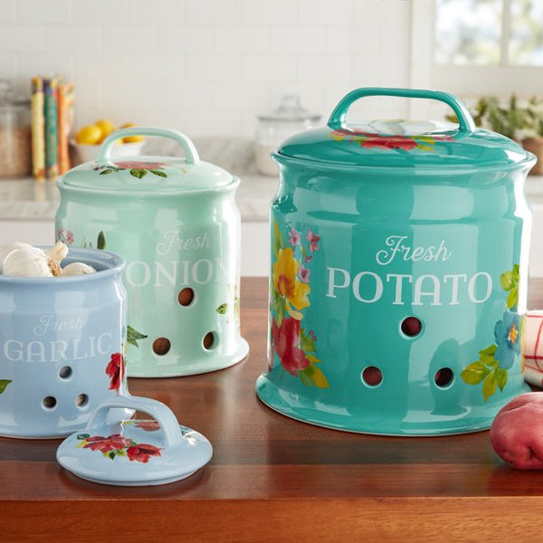 The Pioneer Woman Breezy Blossoms 9.5-inch Potato Keeper