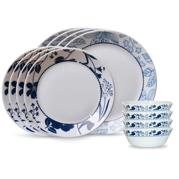 CORELLE Everyday Expressions Glass Rutherford 12-piece Dinnerware Set, Service for 4