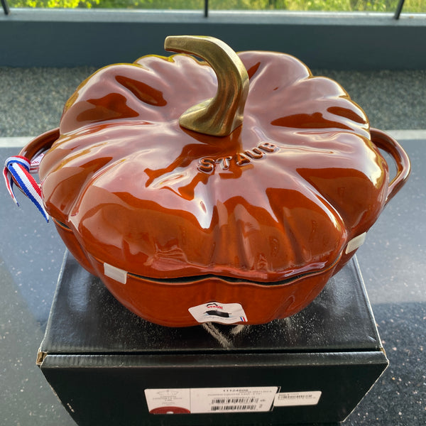 Staub Enameled Cast Iron Pumpkin Cocotte 3.5QT -ORANGE