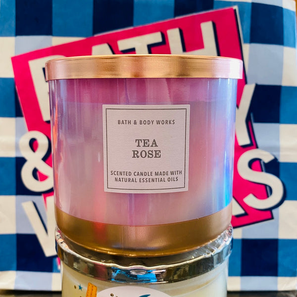 Bath & Body Works TEA ROSE 3-wick Candle 14.5 oz / 411 g