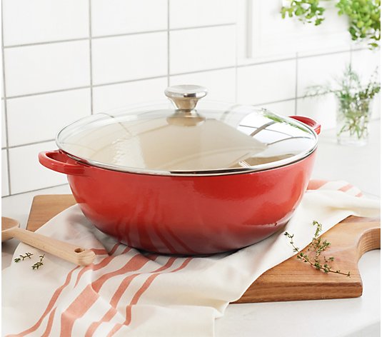 Le Creuset Cast Iron Classic Soup Pot with Glass Lid 7.5qt 32cm - CERISE