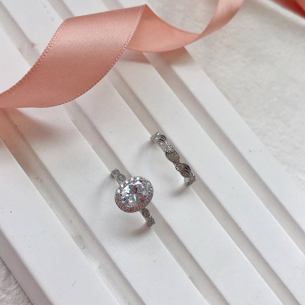 PURE 925 SILVER Dahlia Ring Set
