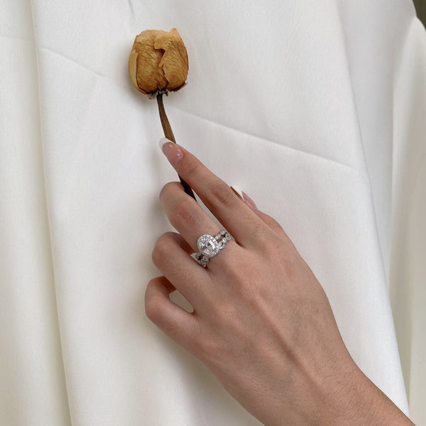 PURE 925 SILVER Dahlia Ring Set