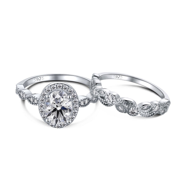 PURE 925 SILVER Dahlia Ring Set