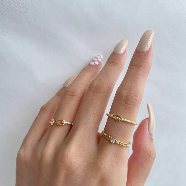 PURE 925 SILVER (Gold Plated)Serenity Ring