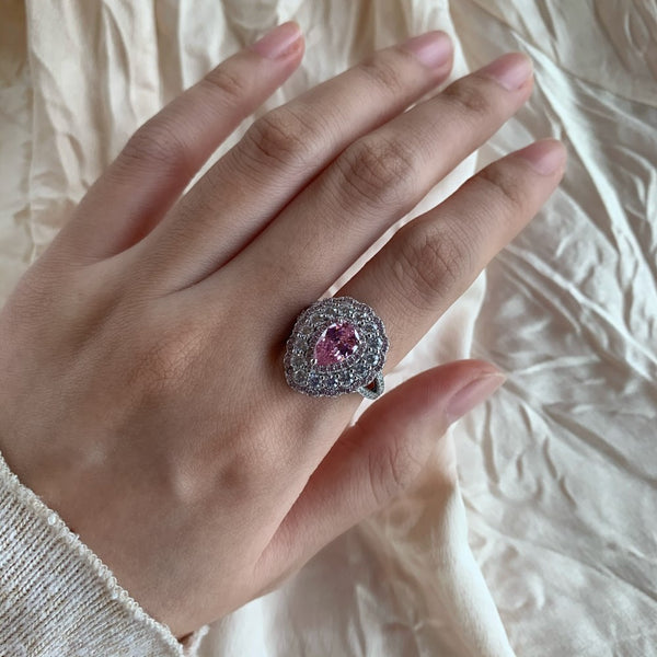PURE 925 SILVER PINK Berenice Ring