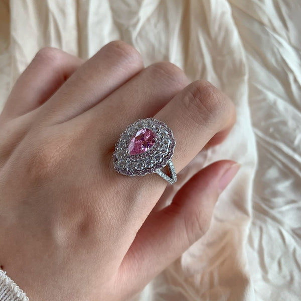 PURE 925 SILVER PINK Berenice Ring