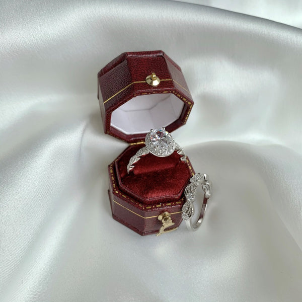 PURE 925 SILVER Dahlia Ring Set