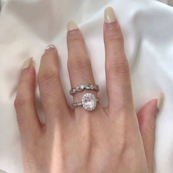 PURE 925 SILVER Dahlia Ring Set