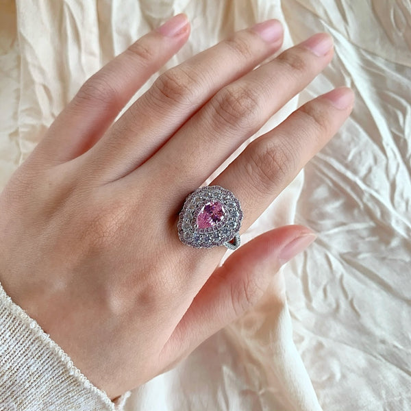 PURE 925 SILVER PINK Berenice Ring