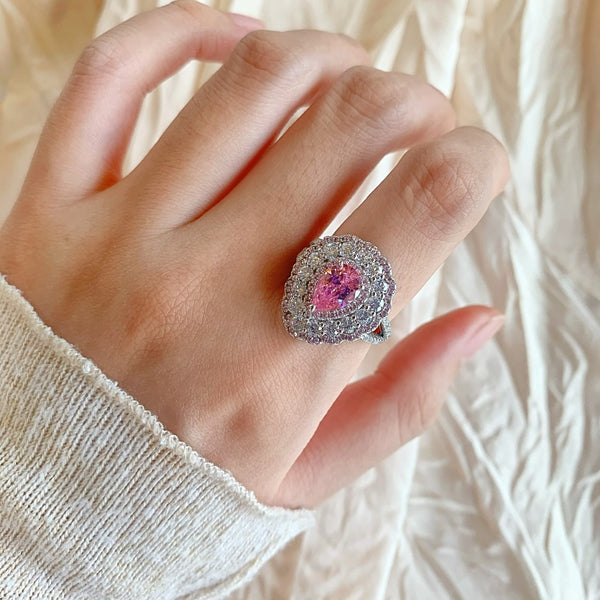 PURE 925 SILVER PINK Berenice Ring